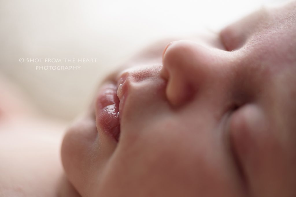 Detail macro photography newborn baby lips face Alpharetta Georgia 
