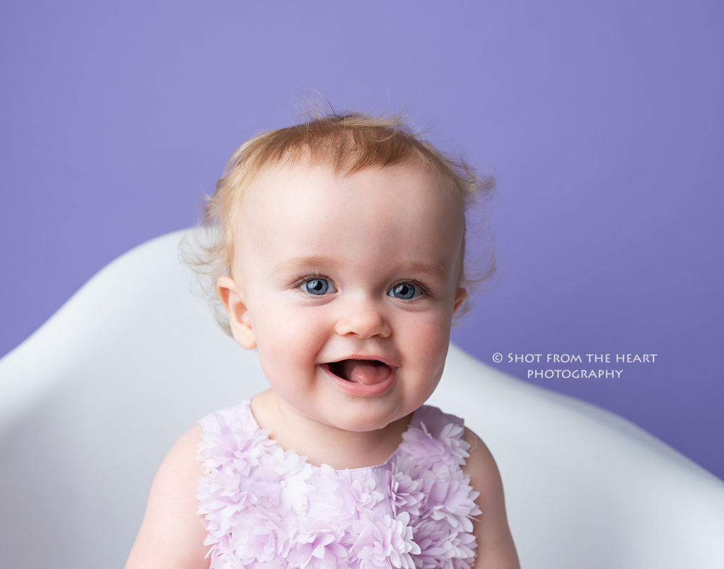 First birthday baby purple backdrop