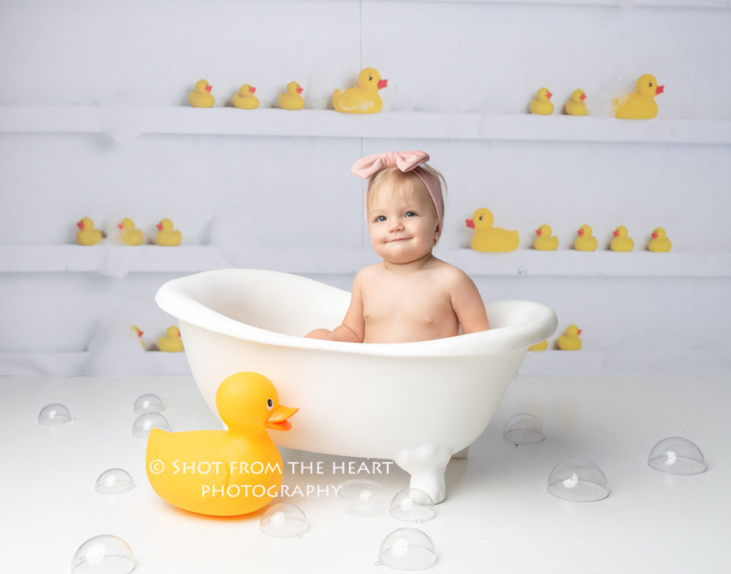 baby photography bath clawfoot tub rubber duck